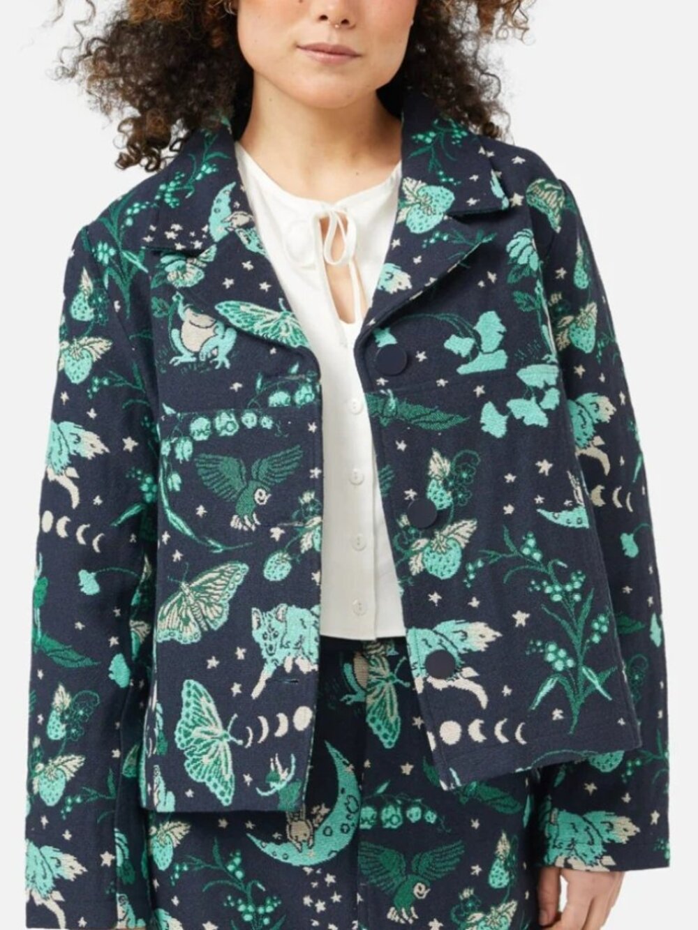 Dangerfield Forbidden Forest Brocade Jacket (owl, wolf, frog, bunny, floral, etc